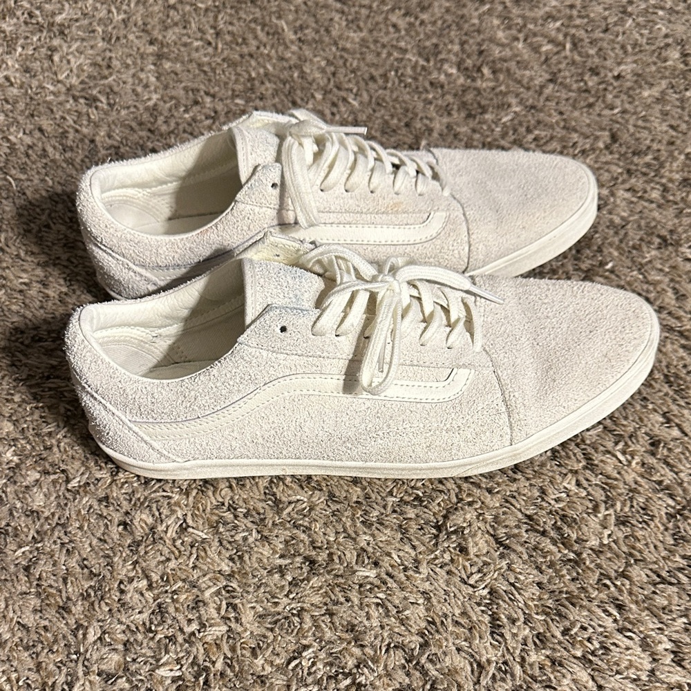 Vans White Authentic Suede
